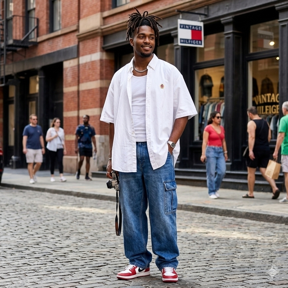 Vintage 90s Tommy Hilfiger Made in USA LionCrest Shirt 2XL White Short Sleeve